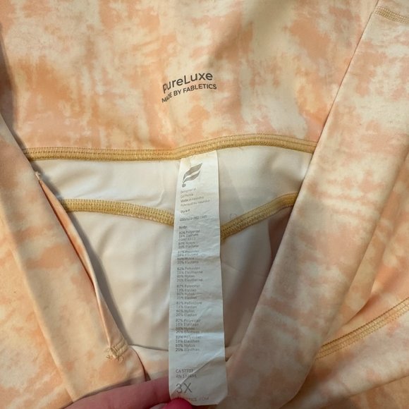 Fabletics PureLuxe Leggings - Orange & White - Size 3X - Picture 3 of 4